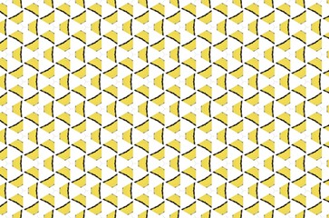 A pattern of yellow triangles on a white background