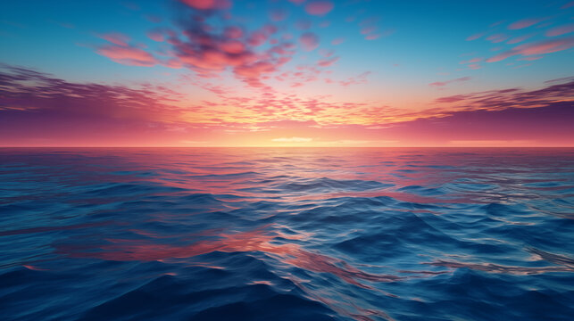  Reflets sur l'oc&eacute;an au coucher du soleil.