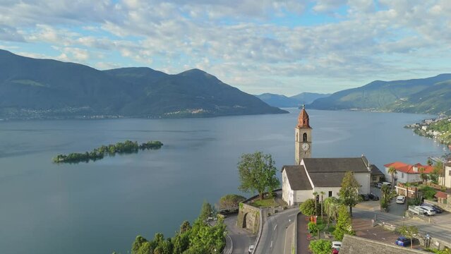 Lago Maggiore - Isole di Brissago, Ticino, Switzerland, San Martino Church, Ronco