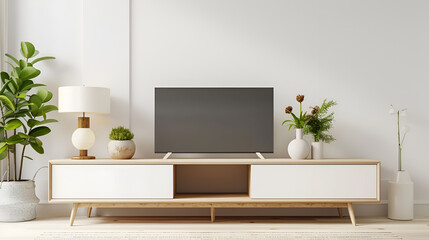 modern living room with Smart TV set