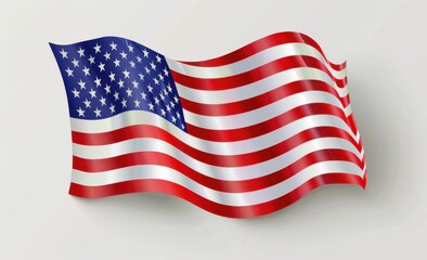 Fototapeta premium american flag with stars and stripes on light background, cartoon style Generative AI