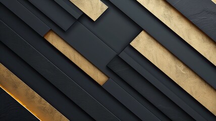 Background with metallic stripes, matte steel and shiny brass, contemporary and chic