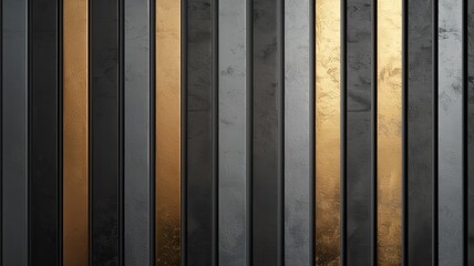 Background with metallic stripes, matte steel and shiny brass, contemporary and chic