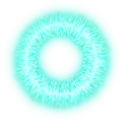 Abstract neon light circle effect. Neon glowing curves strewn with sparks. Power lights effect
