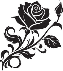Elegant Rose silhouette vector illustration