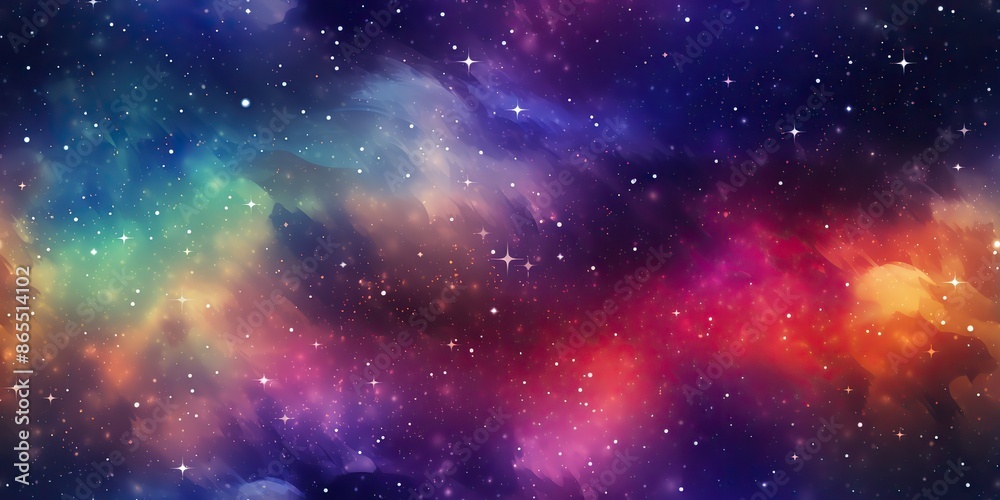 Canvas Prints ai generated. ai generative. color bright abstract space cosmic galaxy universe background with many