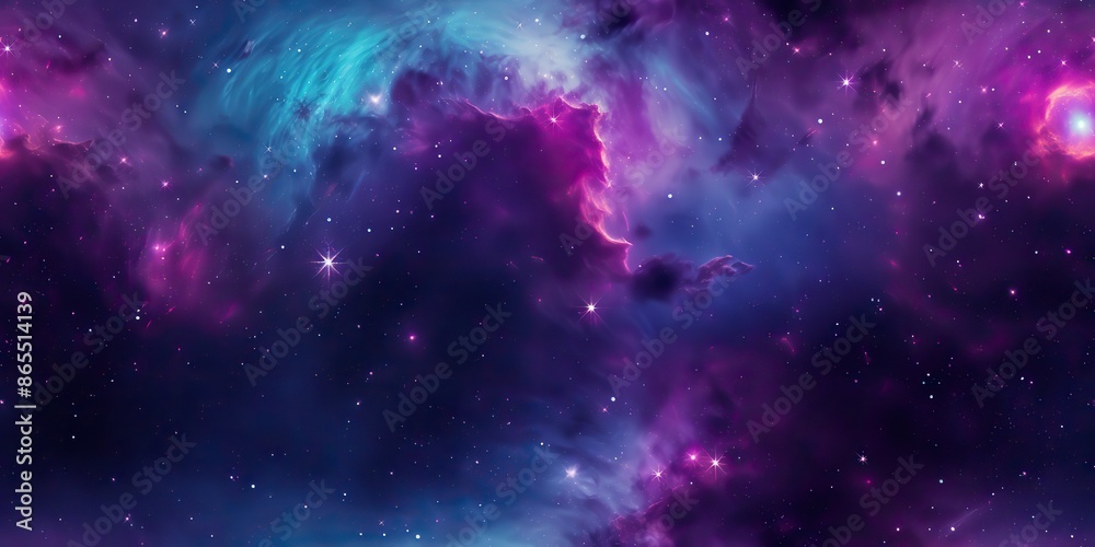 Canvas Prints ai generated. ai generative. color bright abstract space cosmic galaxy universe background with many
