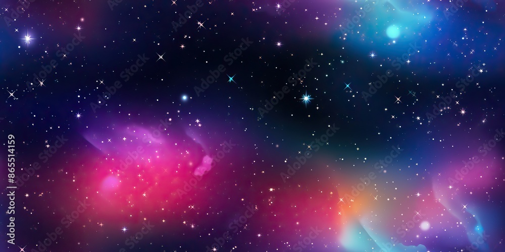 Wall mural ai generated. ai generative. color bright abstract space cosmic galaxy universe background with many