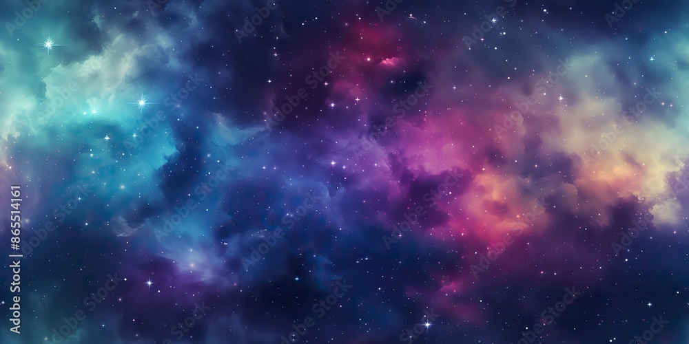 Canvas Prints ai generated. ai generative. color bright abstract space cosmic galaxy universe background with many