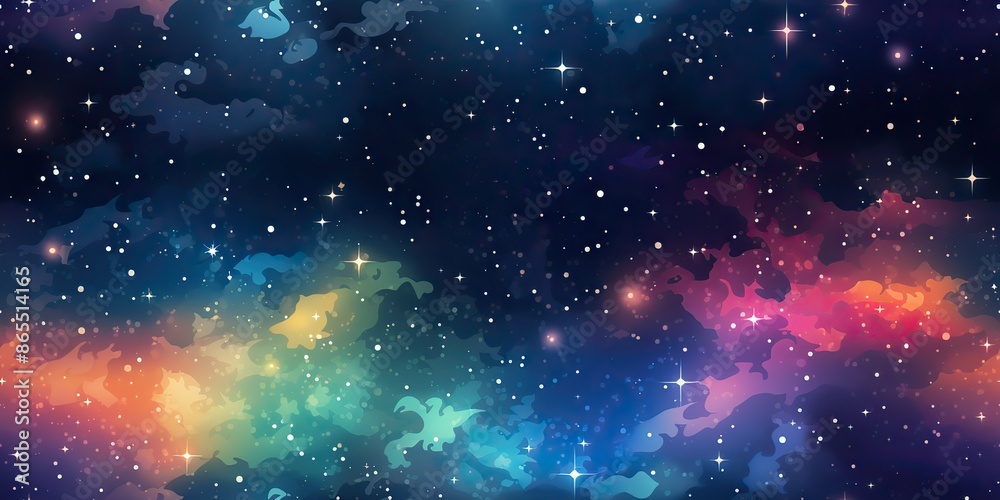 Canvas Prints ai generated. ai generative. color bright abstract space cosmic galaxy universe background with many