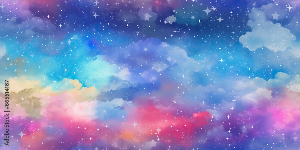 Canvas Prints ai generated. ai generative. color bright abstract space cosmic galaxy universe background with many
