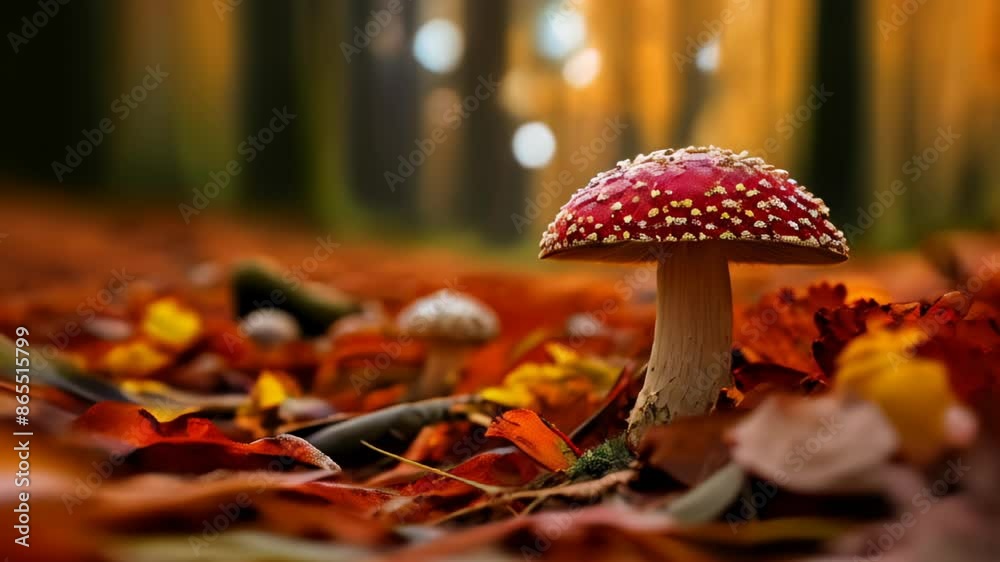 Poster  Autumns vibrant beauty captured in a single mushroom