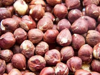 Close-up Image of Freshly Harvested Hazelnuts