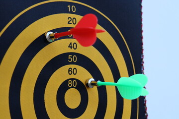 black board for darts on a white background