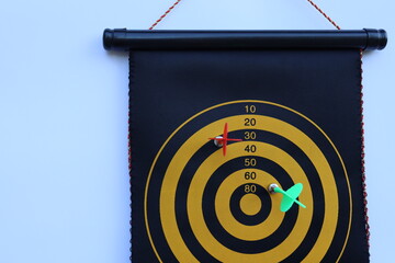 black board for darts on a white background