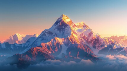 Snowcapped Peaks at Dawn