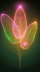 Neon Large Leaves with Delicate Veins