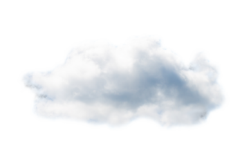Cloud on blue sky, one white cloud and sky in PNG isolated on transparent background