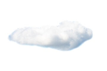 Cloud on blue sky, one white cloud and sky in PNG isolated on transparent background