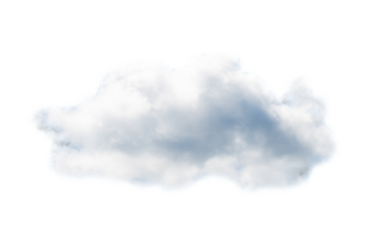 Cloud on blue sky, one white cloud and sky in PNG isolated on transparent background