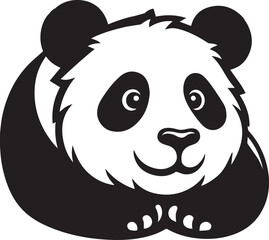 panda bear with a smile silhouettes design vector art illustration