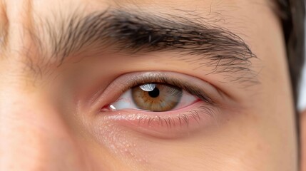 Obraz premium Close-Up of an Eye with Visible Redness and Irritation