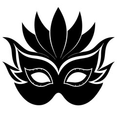 Masquerade mask silhouette on white background