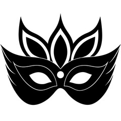 Masquerade mask silhouette on white background