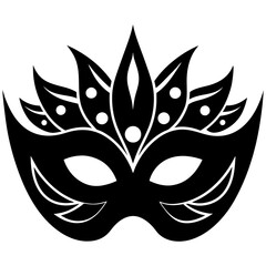 Masquerade mask silhouette on white background