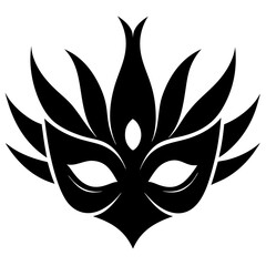 Masquerade mask silhouette on white background