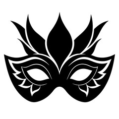 Masquerade mask silhouette on white background