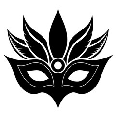 Masquerade mask silhouette on white background