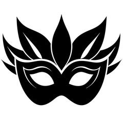 Masquerade mask silhouette on white background