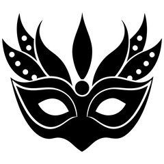 Masquerade mask silhouette on white background