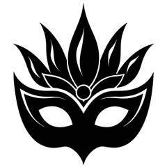 Masquerade mask silhouette on white background
