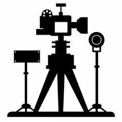 Camera stand vector silhouette