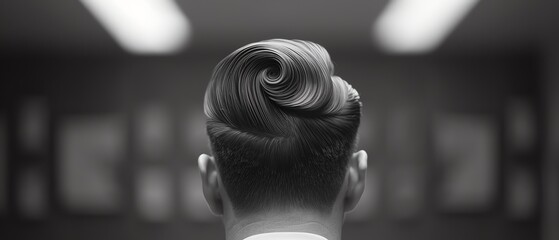 Man having his hair styled into a pompadour with volume, pompadour hairstyle, classic men s look