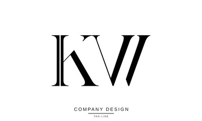 KW, WK Abstract Letters Logo Monogram Design Icon Font Vector Initials