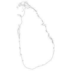 Sri Lanka map. Map of Sri Lanka in white color