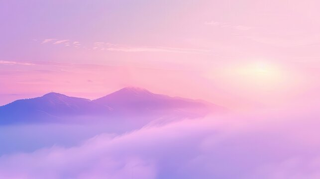 Misty Pink And Purple Pastel Gradient Morning Light Dreamy Atmospheric Phone Wallpaper Background