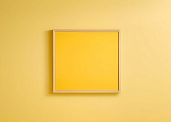 Yellow wall with frame:AI-Generated 