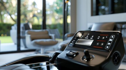 Modern Electric Wheelchair Control Panel with Intuitive Display in Contemporary Home Interior