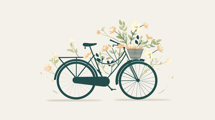 Fototapeta premium bicycle with flowers in the basket