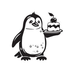 penguin with ice cream