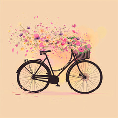 bicycle with flowers in the basket