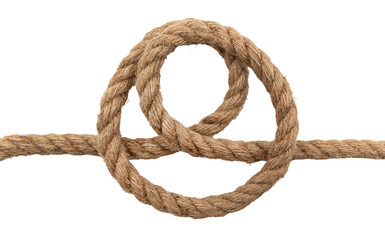Jute. Twisted linen rope on a white background. Rope