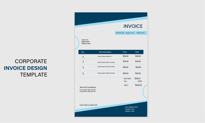 Creative and minimal corporate Business Invoice design template