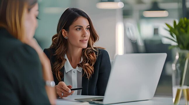 businesswoman working on laptop