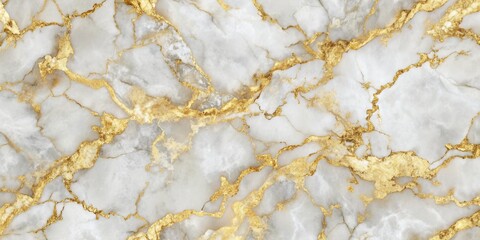 Fototapeta premium Abstract Marble Texture with Gold Veins - Seamless Pattern Background