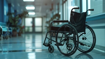 Obraz premium The wheelchair waiting in hospital 